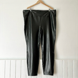 Laundry by Shelli Segal Black Faux Leather High Waisted Leggings Size 3X
